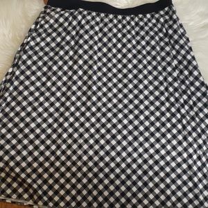 J Jill Black White Buffalo check A line Skirt Size XL